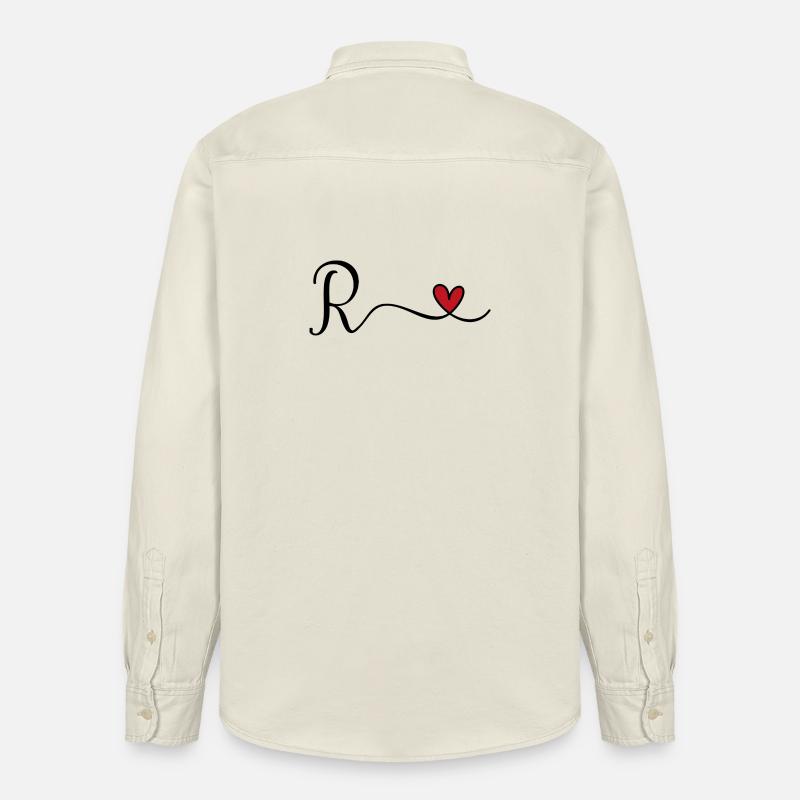 Monogramme de la lettre R - Chemise unisexe coupe décontractée bio Stanley/Stella - écru doux