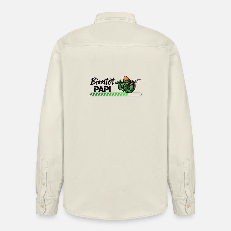 Bientôt papi ninja - Chemise unisexe coupe décontractée bio Stanley/Stella - écru doux