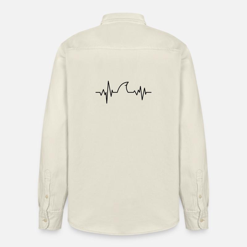 Battement de cœur aileron de requin - Chemise unisexe coupe décontractée bio Stanley/Stella - écru doux