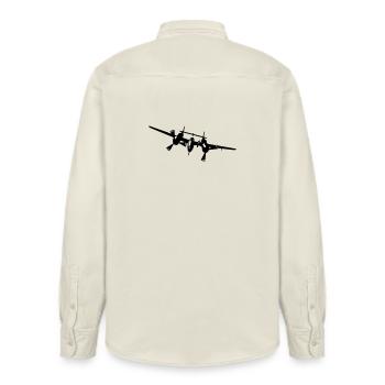 P-38 - Relaxed Fit Unisex Organic Hemd von Stanley/Stella - Natur - Hinten - AI Model Male 178 light (178cm)