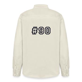 1990 Hashtag 90 - Relaxed Fit Unisex Organic Shirt by Stanley/Stella - soft Ecru - Back - AI Model Male 178 light (178cm)