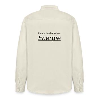 heute leider keine Energie - Relaxed Fit Unisex Organic Hemd von Stanley/Stella - Natur - Hinten - AI Model Male 178 light (178cm)