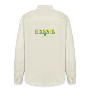 Brazil - Relaxed Fit Unisex Organic Shirt by Stanley/Stella - soft Ecru - Back - AI Model Male 178 light (178cm)