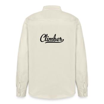 6061912 127796595 climber - Relaxed Fit Unisex Organic Shirt by Stanley/Stella - soft Ecru - Back - AI Model Male 178 light (178cm)