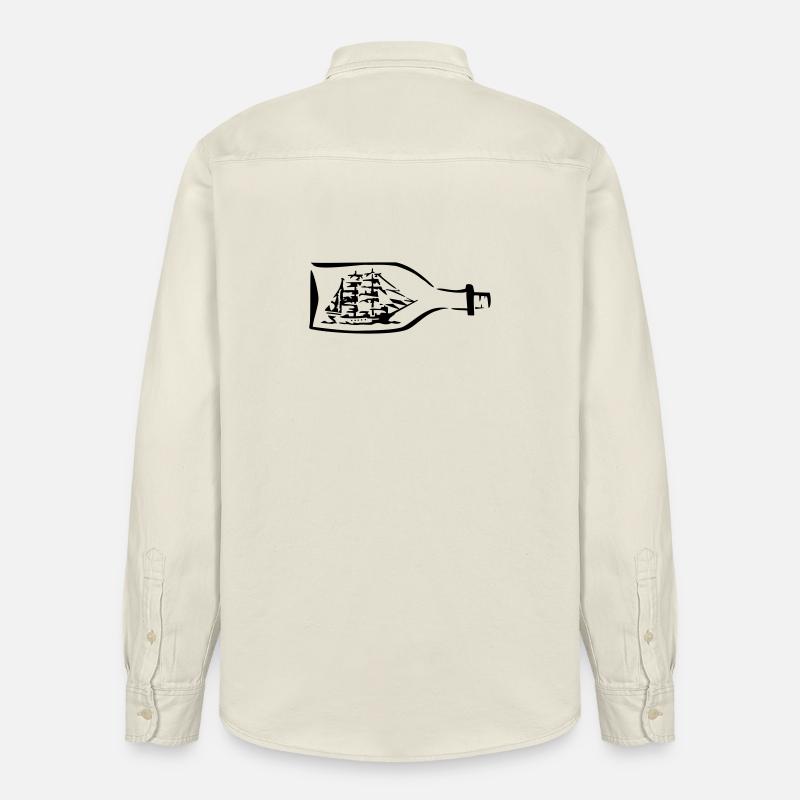 Schiff Flaschenschiff Seefahrt - Relaxed Fit Unisex Organic Hemd von Stanley/Stella - Natur