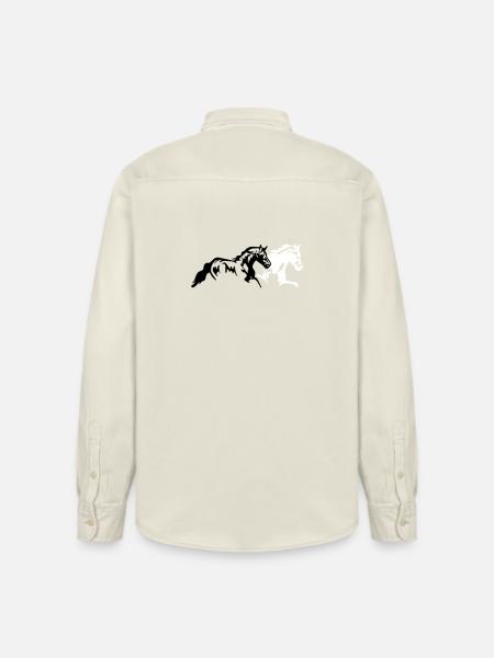 horses stallion mare foal - Relaxed Fit Unisex Organic Shirt by Stanley/Stella - soft Ecru