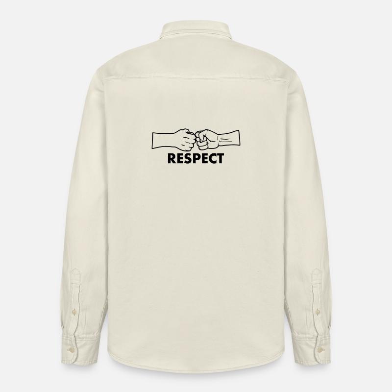 Respect two fists with text 'RESPECT' - Relaxed Fit Unisex Organic Shirt by Stanley/Stella - soft Ecru