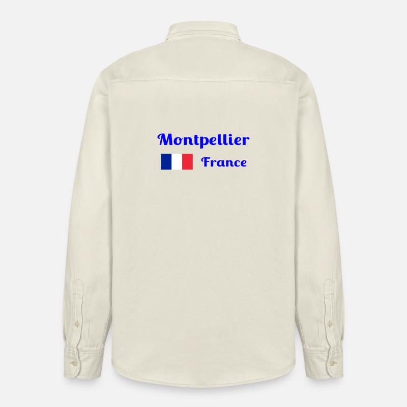 Montpellier, Frankreich - Stilvolle Drucke - Relaxed Fit Unisex Organic Hemd von Stanley/Stella - Natur
