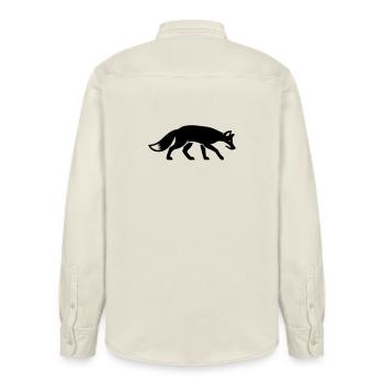 Fuchs Tier - Relaxed Fit Unisex Organic Hemd von Stanley/Stella - Natur - Hinten - AI Model Male 178 light (178cm)