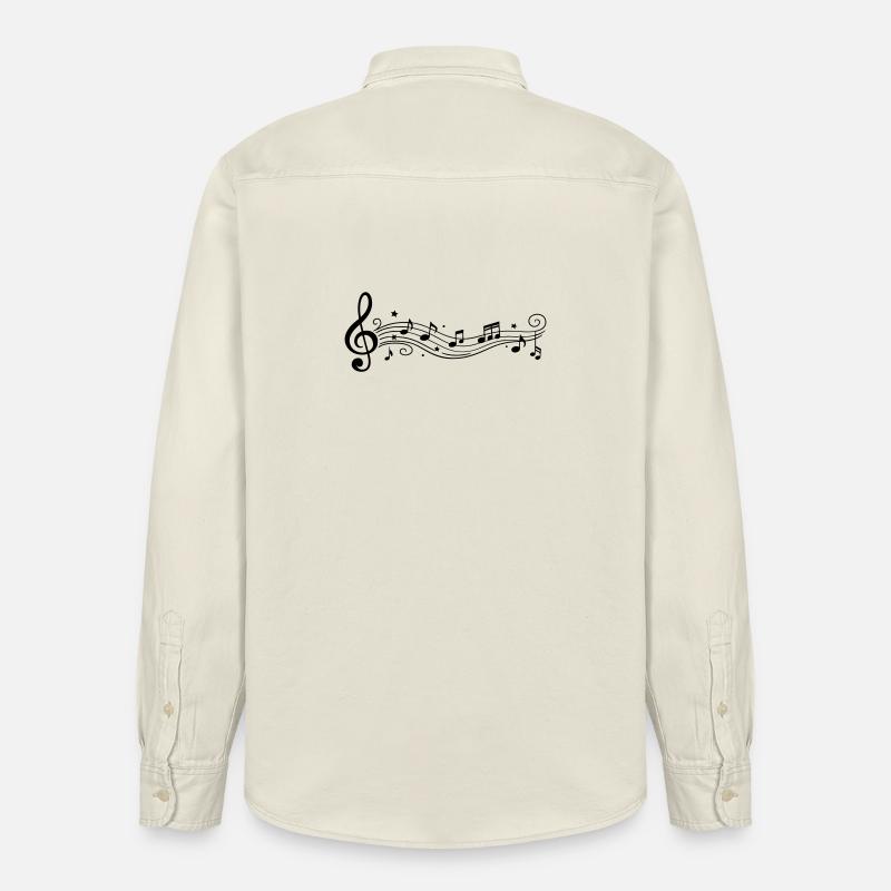 Notes musicales Clés de mélodie - Chemise unisexe coupe décontractée bio Stanley/Stella - écru doux