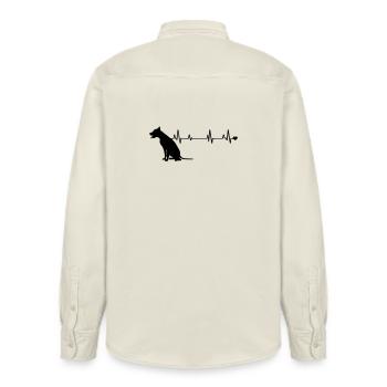 Hund - Relaxed Fit Unisex Organic Hemd von Stanley/Stella - Natur - Hinten - AI Model Male 178 light (178cm)