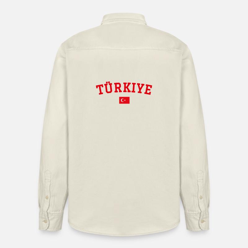 Drapeau de la Turquie en rouge - Chemise unisexe coupe décontractée bio Stanley/Stella - écru doux