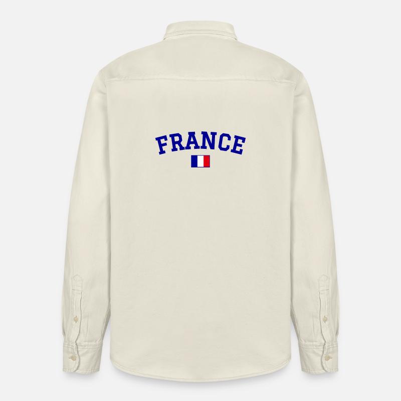 Drapeau français Bleu - Chemise unisexe coupe décontractée bio Stanley/Stella - écru doux