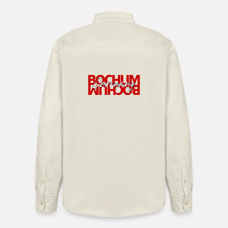 Bochum Germany Script Overlay - Relaxed Fit Unisex Organic Hemd von Stanley/Stella - Natur