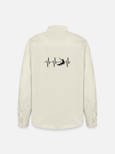 wakeboarder kitesurfer heartbeat pulse icon - Relaxed Fit Unisex Organic Shirt by Stanley/Stella - soft Ecru