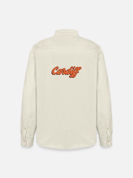 Cardiff Script Orange - Relaxed Fit Unisex Organic Hemd von Stanley/Stella - Natur