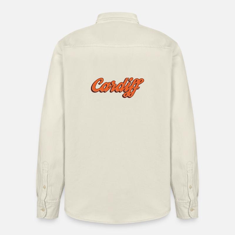 Cardiff Script Orange - Relaxed Fit Unisex Organic Hemd von Stanley/Stella - Natur