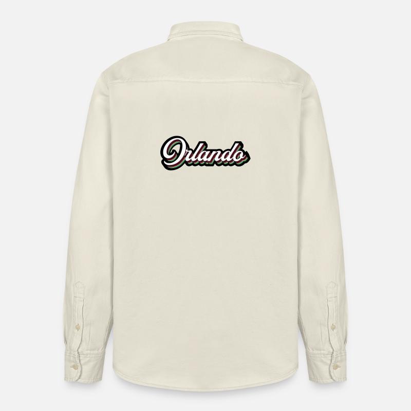 Orlando Rainbow Script - Chemise unisexe coupe décontractée bio Stanley/Stella - écru doux