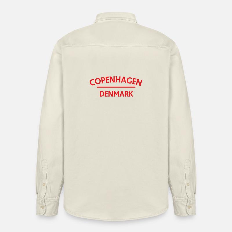 Copenhague – Danemark Textdesign - Chemise unisexe coupe décontractée bio Stanley/Stella - écru doux
