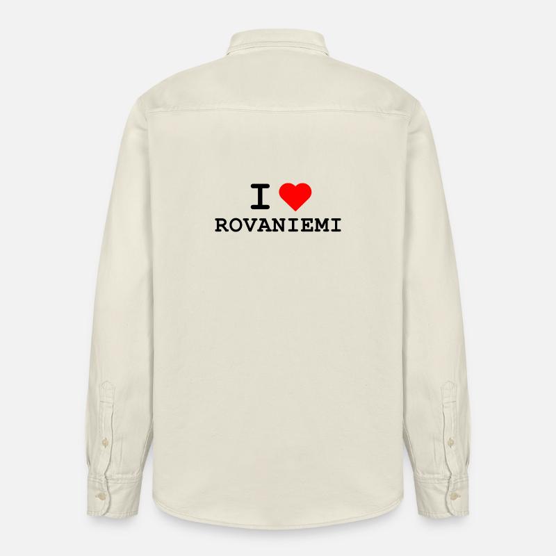 Ich liebe Rovaniemi - J’adore Rovaniemi - Chemise unisexe coupe décontractée bio Stanley/Stella - écru doux