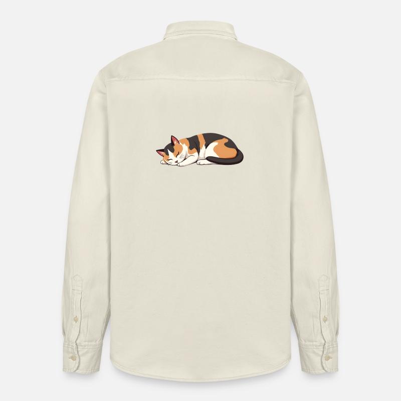 chat endormi - Chemise unisexe coupe décontractée bio Stanley/Stella - écru doux
