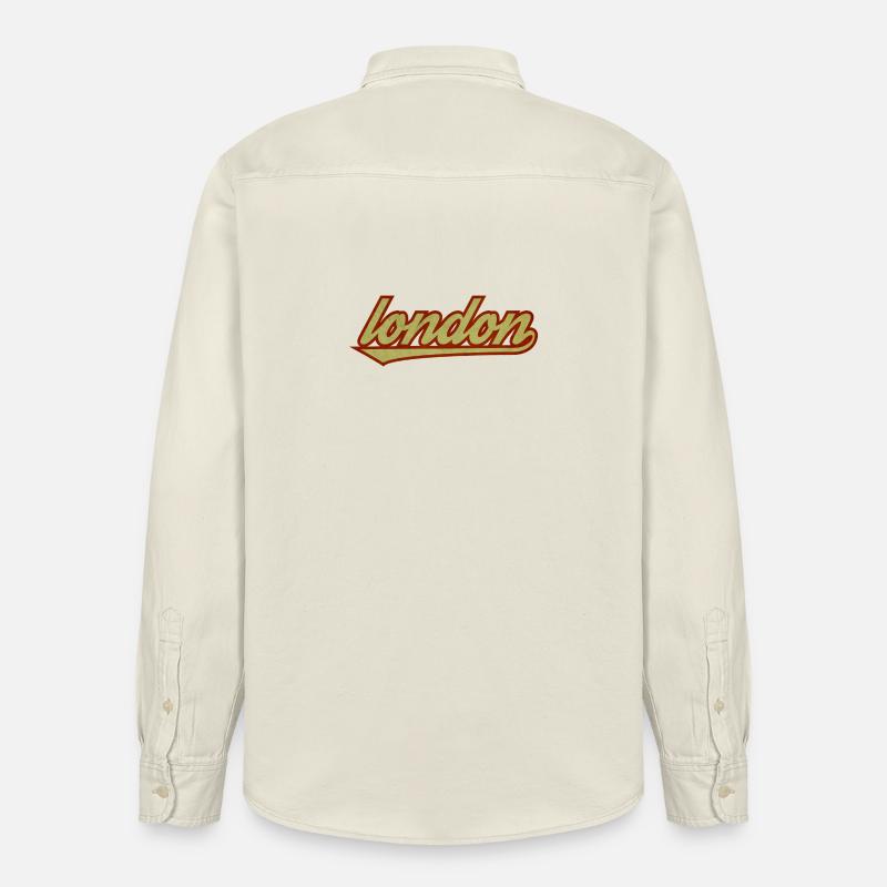 London Retro Script Logo - Relaxed Fit Unisex Organic Hemd von Stanley/Stella - Natur