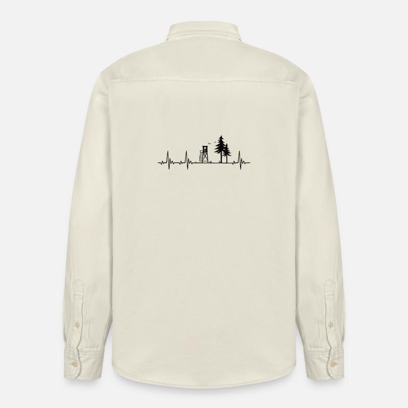Jäger Herzschlag mit Hochsitz im Wald - Relaxed Fit Unisex Organic Hemd von Stanley/Stella - Natur