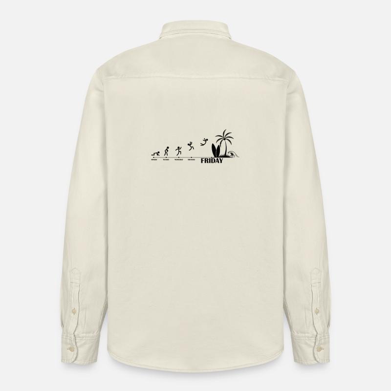 Enfin, Friday Beach Evolution - Chemise unisexe coupe décontractée bio Stanley/Stella - écru doux