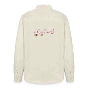 Christmas - Relaxed Fit Unisex Organic Hemd von Stanley/Stella - Natur - Hinten - AI Model Male 178 light (178cm)
