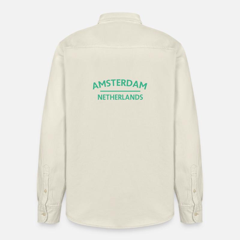 Textdesign Amsterdam – Pays-Bas - Chemise unisexe coupe décontractée bio Stanley/Stella - écru doux
