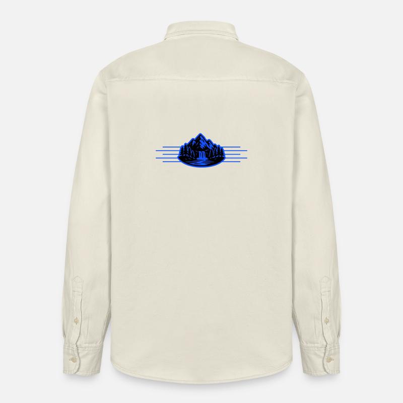 Berge Landschaft Wald Wasserfall - Relaxed Fit Unisex Organic Hemd von Stanley/Stella - Natur