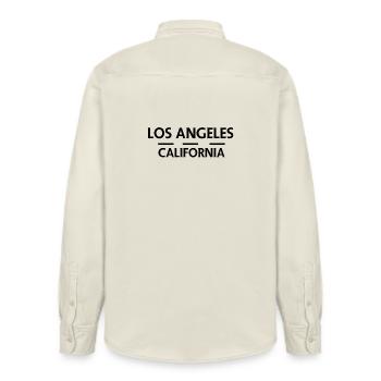 Los Angeles, Kalifornien - Relaxed Fit Unisex Organic Hemd von Stanley/Stella - Natur - Hinten - AI Model Male 178 light (178cm)