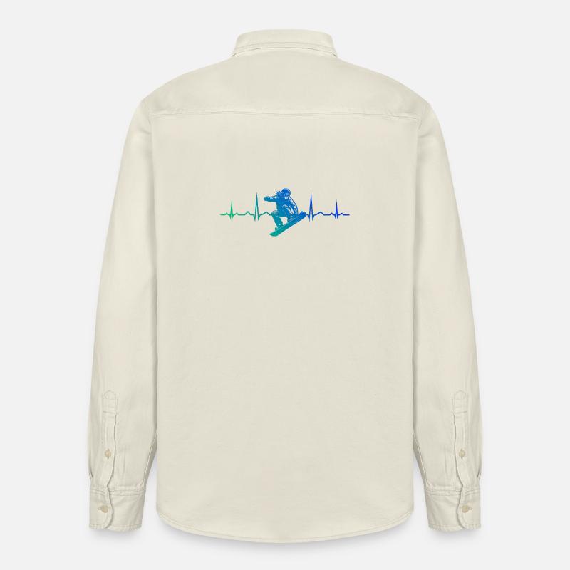 Conception compacte de snowboard pour snowboard - Chemise unisexe coupe décontractée bio Stanley/Stella - écru doux