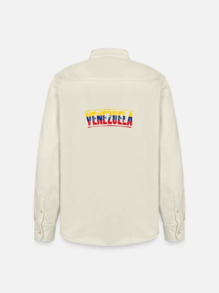 Venezuela Flag Wordmark - Relaxed Fit Unisex Organic Shirt by Stanley/Stella - soft Ecru
