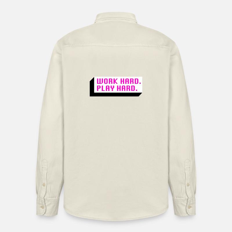 Work Hard. Play Hard. (Pink) - Relaxed Fit Unisex Organic Hemd von Stanley/Stella - Natur