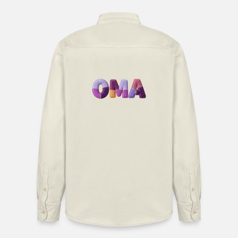 Oma Patchwork Buchstaben Top Trend - Relaxed Fit Unisex Organic Hemd von Stanley/Stella - Natur