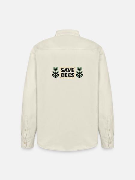 Save Bees Bees Flowers Conservation Beekeeper - Relaxed Fit Unisex Organic Shirt by Stanley/Stella - soft Ecru