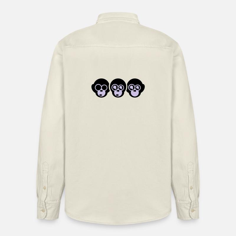 trois singes - Chemise unisexe coupe décontractée bio Stanley/Stella - écru doux