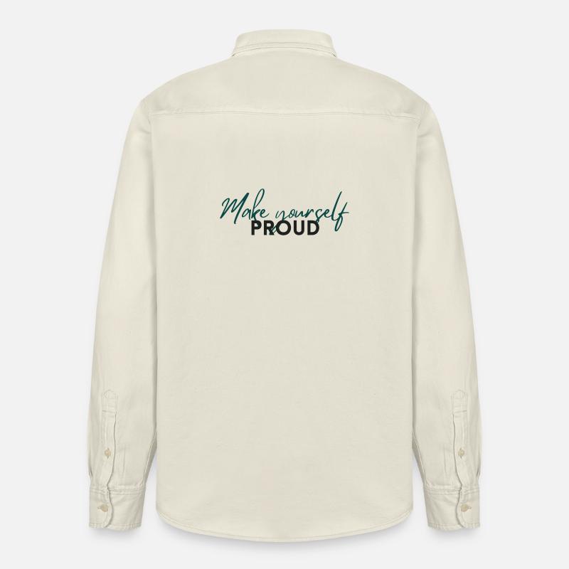 Make Yourself Proud Positive Mindset Statement - Chemise unisexe coupe décontractée bio Stanley/Stella - écru doux
