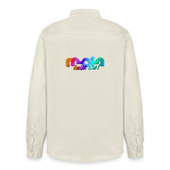 Moin heisst das! - Relaxed Fit Unisex Organic Hemd von Stanley/Stella - Natur - Hinten - AI Model Male 178 light (178cm)