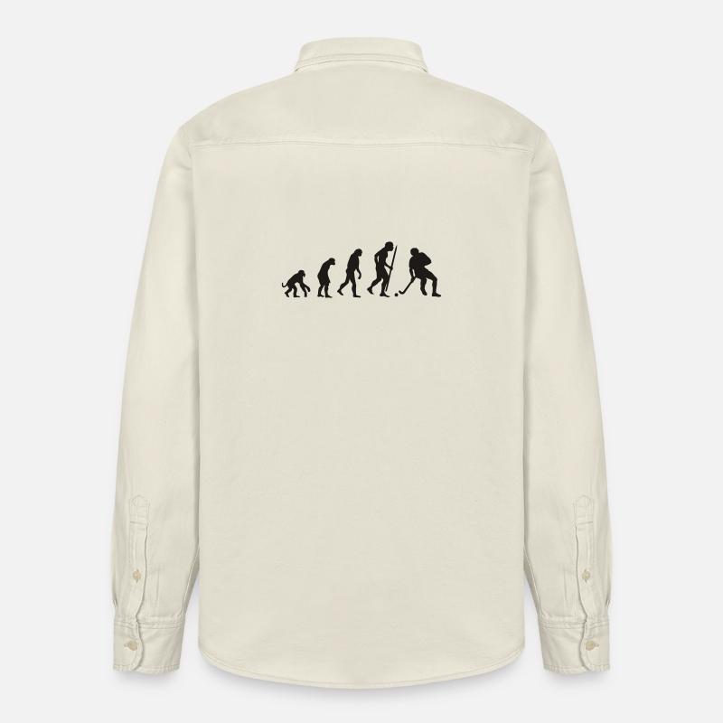 Evolution der Feldhockey - Relaxed Fit Unisex Organic Hemd von Stanley/Stella - Natur