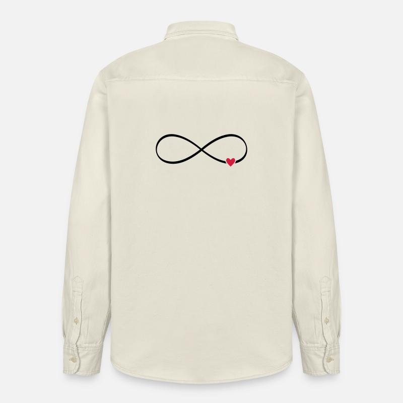 Herz unendlichkeit Zeichen Symbol Geschenk - Relaxed Fit Unisex Organic Hemd von Stanley/Stella - Natur