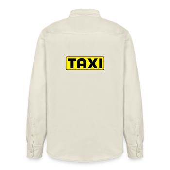taxi - Relaxed Fit Unisex Organic Shirt by Stanley/Stella - soft Ecru - Back - AI Model Male 178 light (178cm)