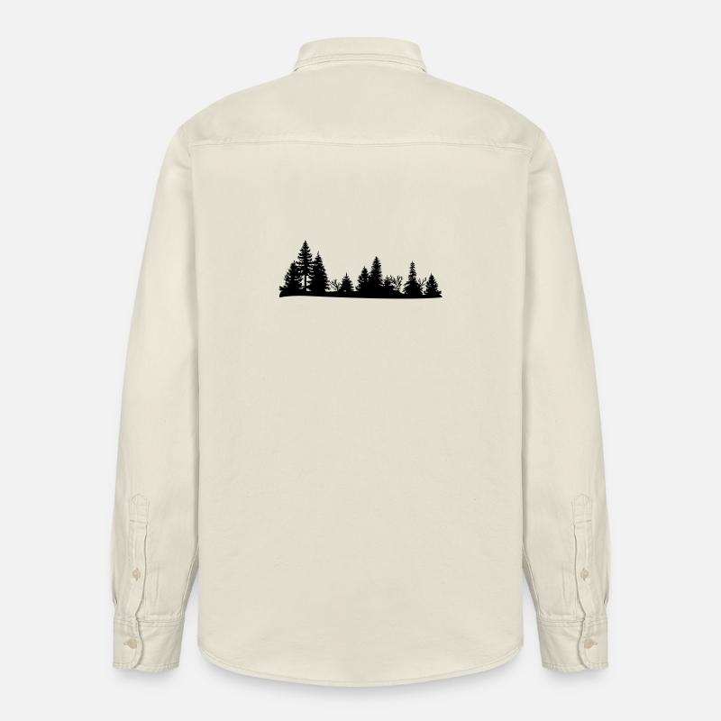 Schwarze Silhouette eines Waldes - Relaxed Fit Unisex Organic Hemd von Stanley/Stella - Natur
