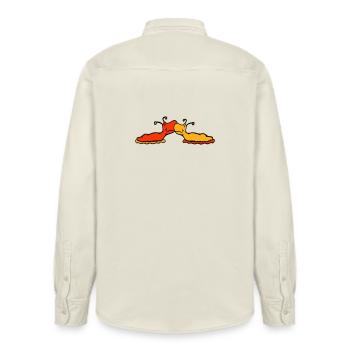 2 snails kiss two slugs couple love - Relaxed Fit Unisex Organic Shirt by Stanley/Stella - soft Ecru - Back - AI Model Male 178 light (178cm)