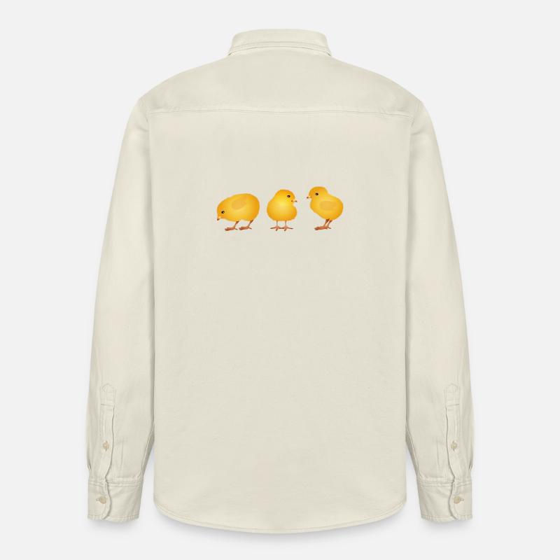 Chick – Cute Spring and Easter Motif - Relaxed Fit Unisex Organic Shirt by Stanley/Stella - soft Ecru
