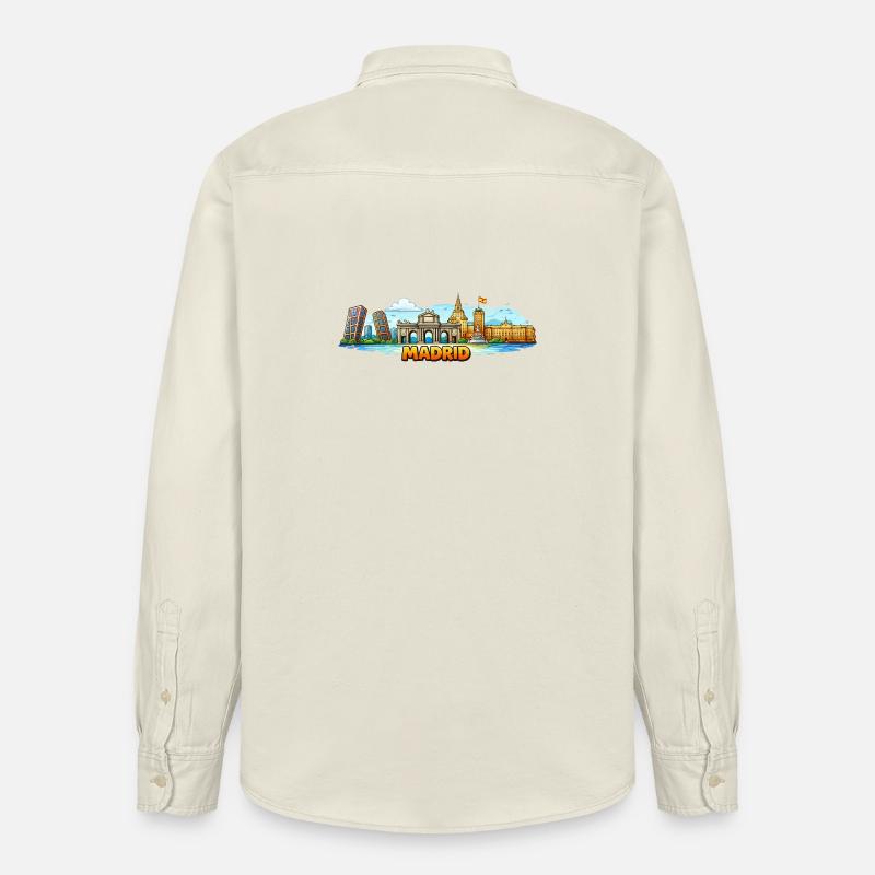 Città Skyline di Madrid - Camicia unisex vestibilità rilassata bio di Stanley/Stella - ecru morbido