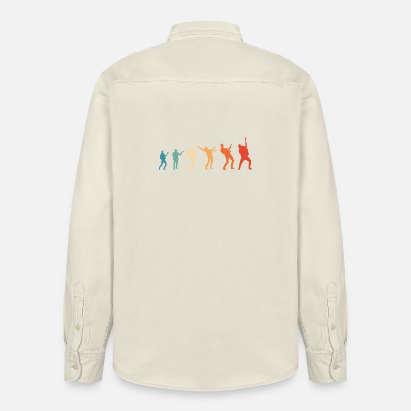 Evolution Rockmusik Rock Gitarrist - Relaxed Fit Unisex Organic Hemd von Stanley/Stella - Natur