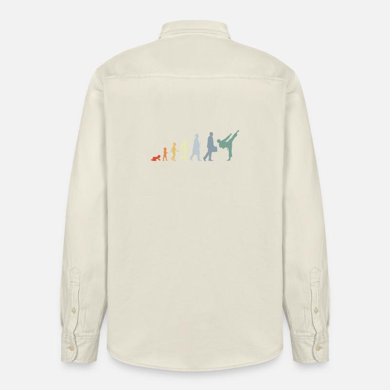Rétro Karateka Evolution - Chemise unisexe coupe décontractée bio Stanley/Stella - écru doux