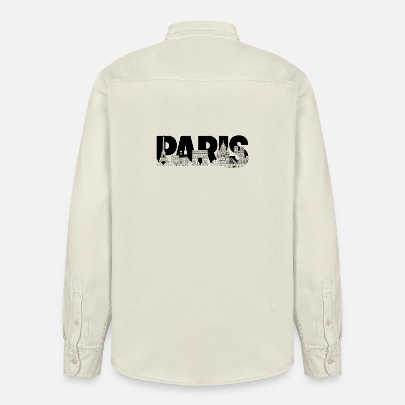 Paris Frankreich Eiffelturm Triumphbogen - Relaxed Fit Unisex Organic Hemd von Stanley/Stella - Natur